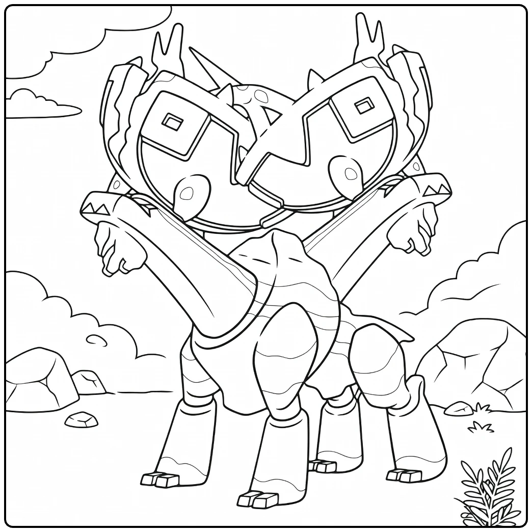 Ting Lu Tough Armored Pokemon coloring page