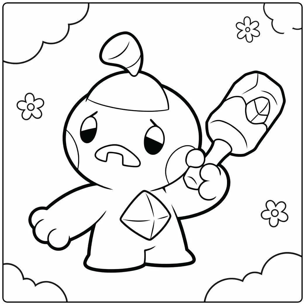 Tinkatink Teary Eyes and Flowers coloring page