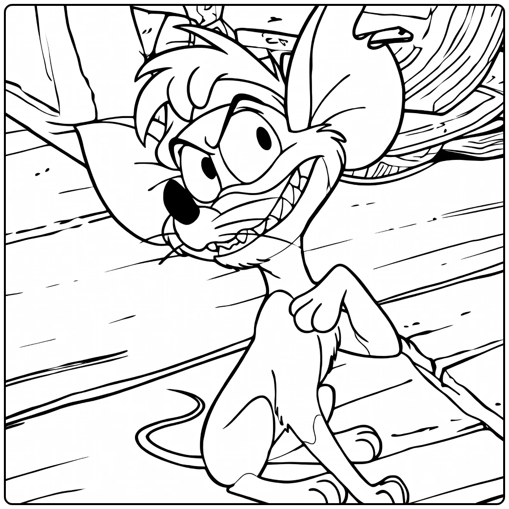 tito coloring page funny muis on houten planken