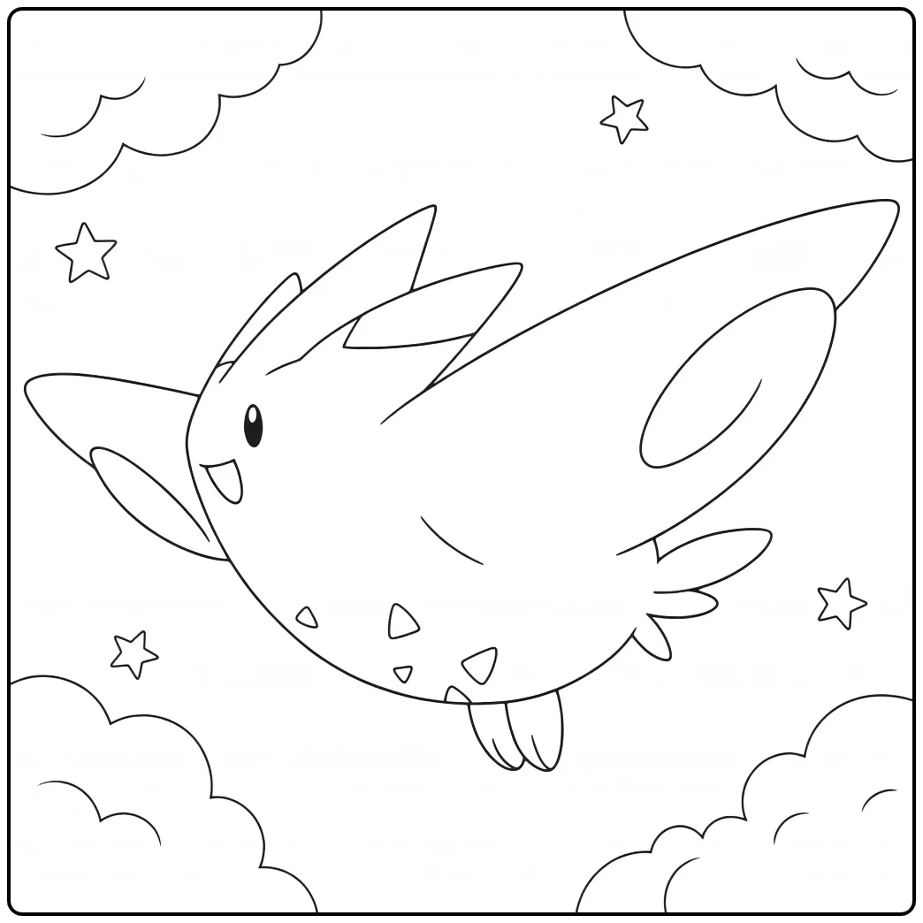Togekiss in the Starry Sky coloring page