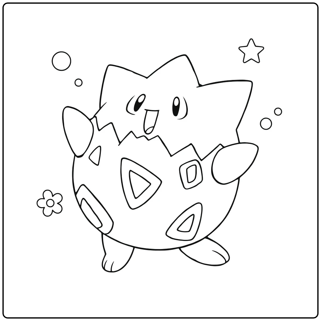 Togepi Cheerful Ei Monster coloring page