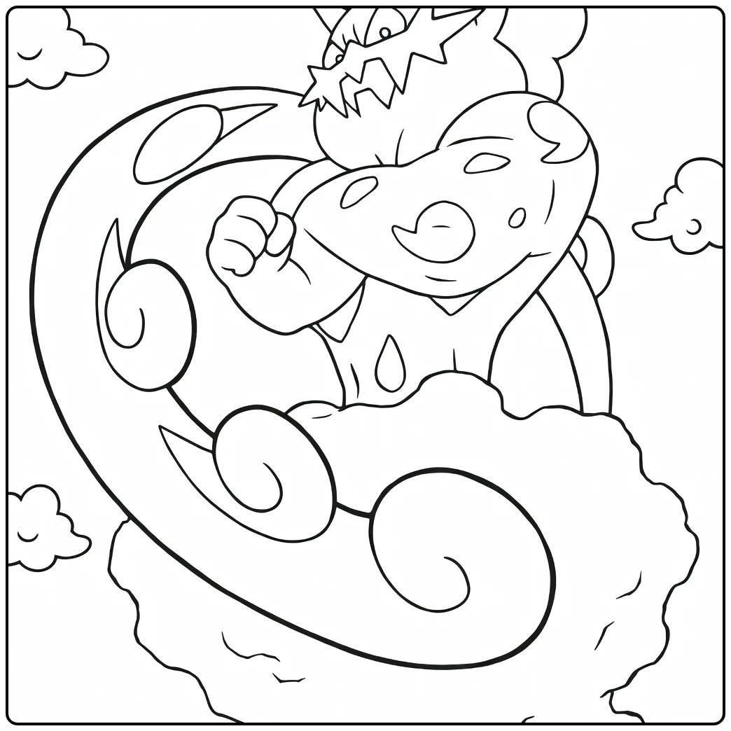 Tornadus Incarnate Forme Pokemon Storm coloring page