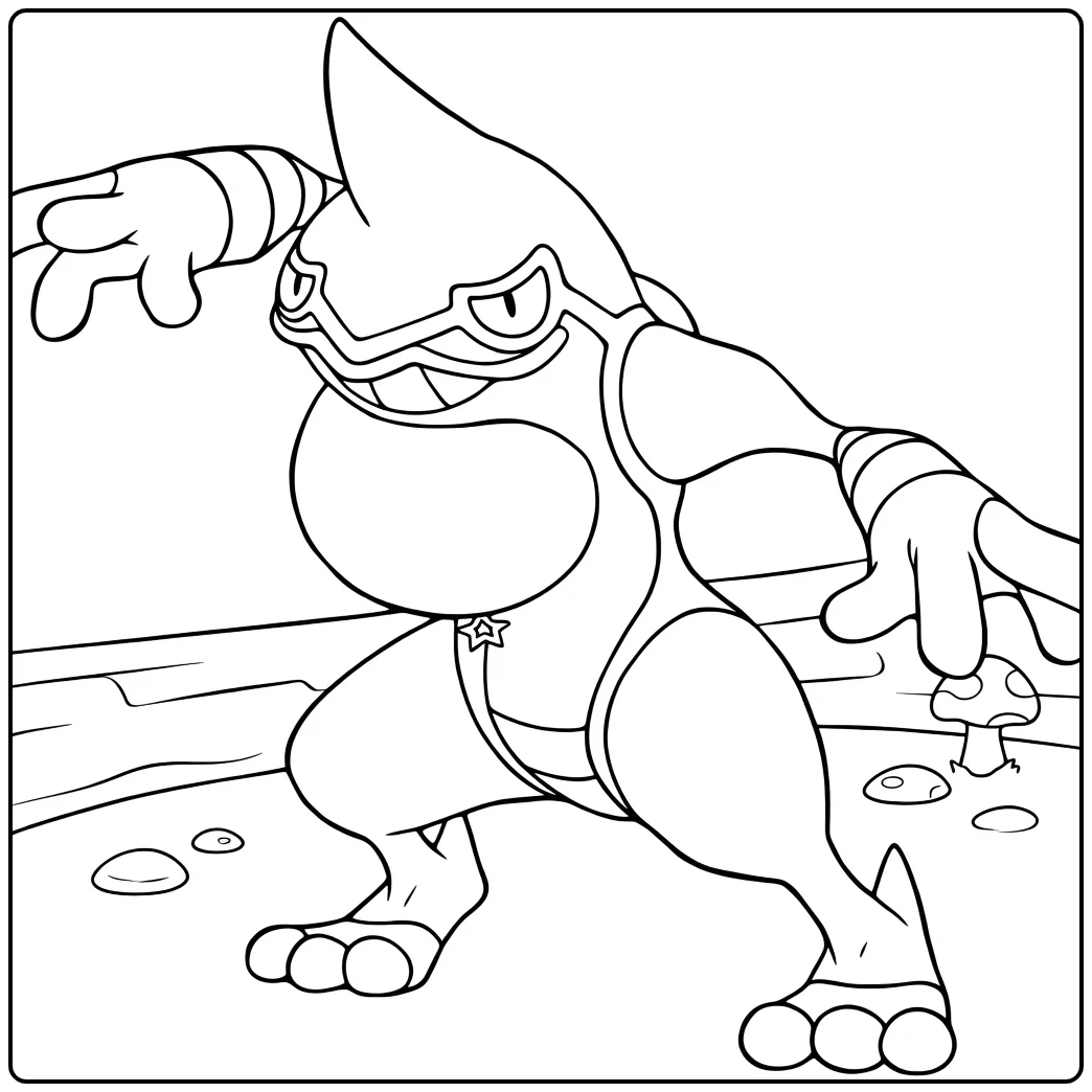 Toxicroak Pokemon Action Pose coloring page