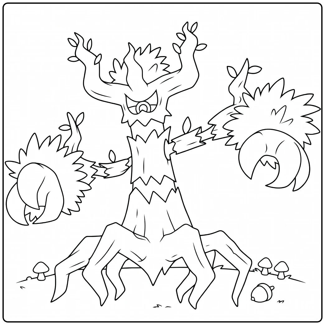 Trevenant Claws and Carrots coloring page