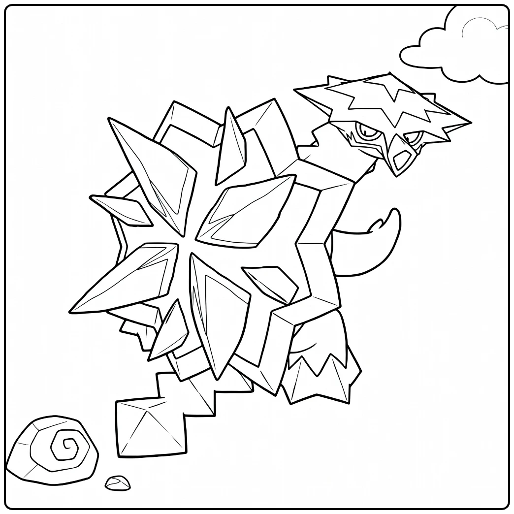 turtonator coloring page of vurige stekelige schildpad