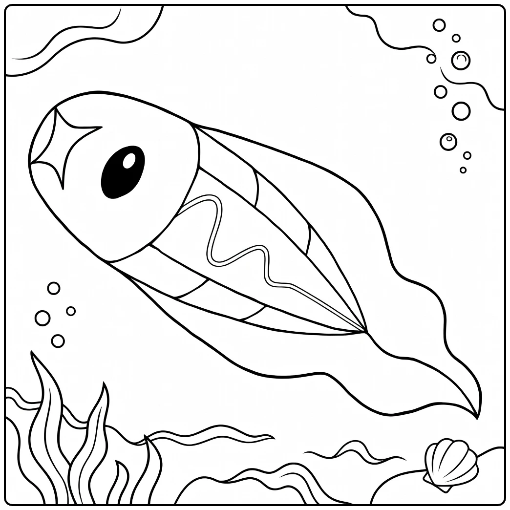Tynamo Cheerful Swimming Vis Underwater coloring page