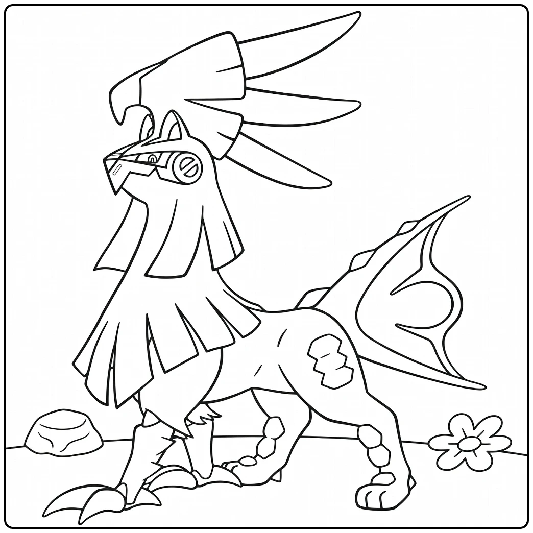 type null coloring page epische synthetische wolf Pokemon