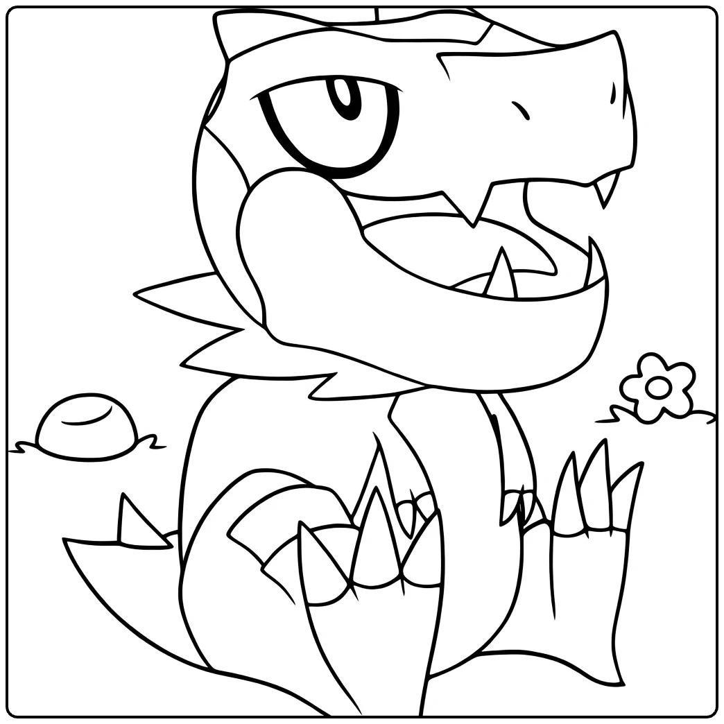 Tyrunt Roaring Pokemon Dinosaur coloring page