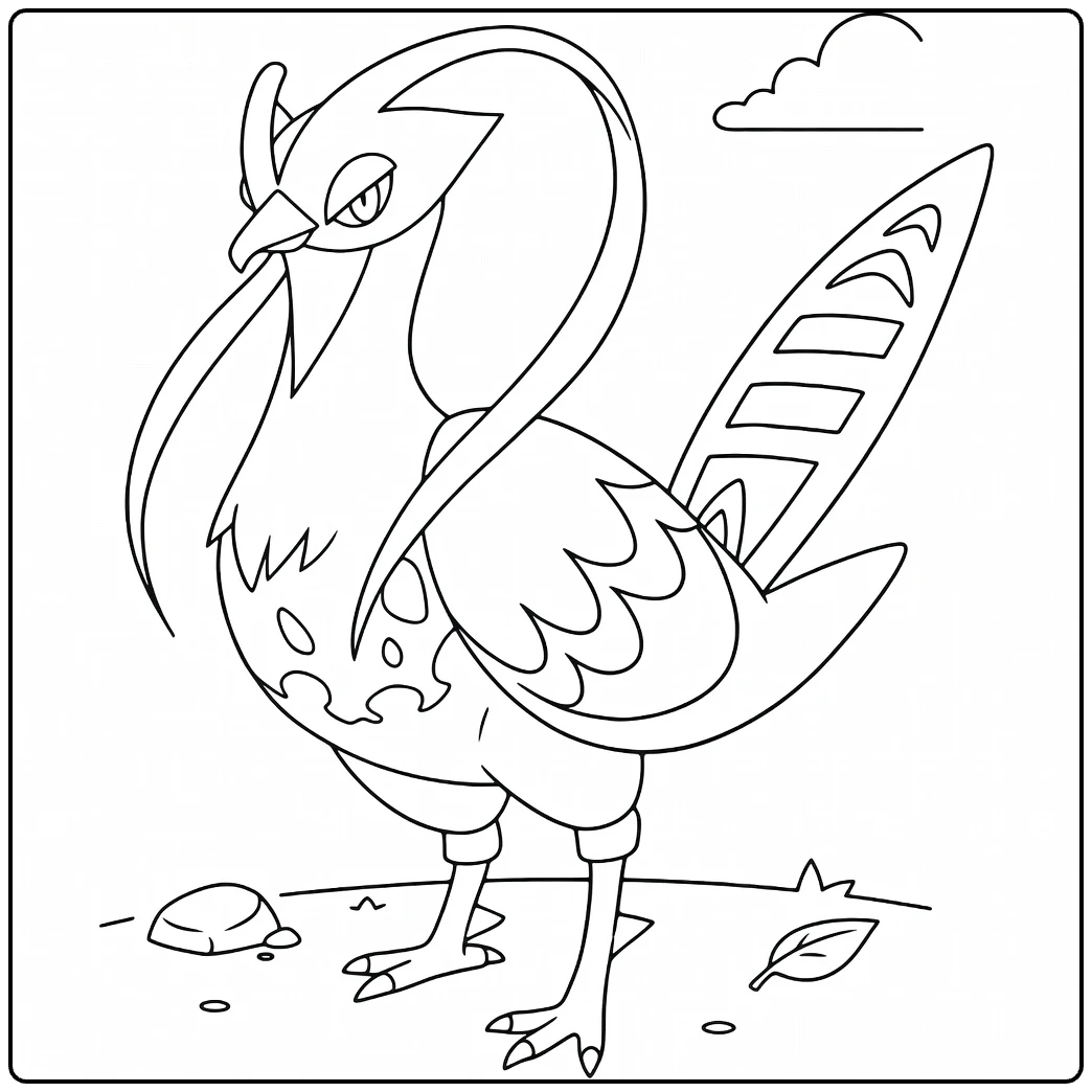 unfezant coloring page for Pokemon fans