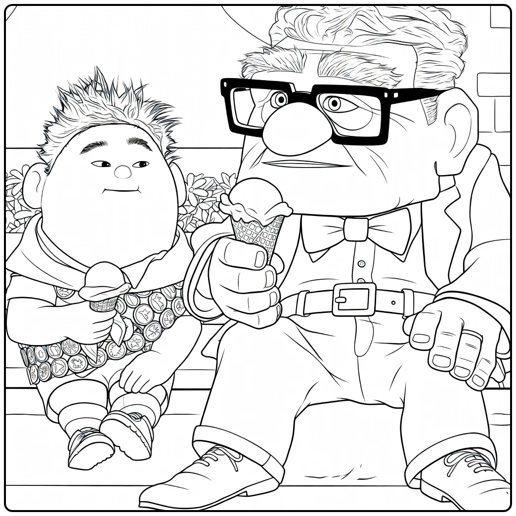 up Carl and Russell with Ijs coloring page