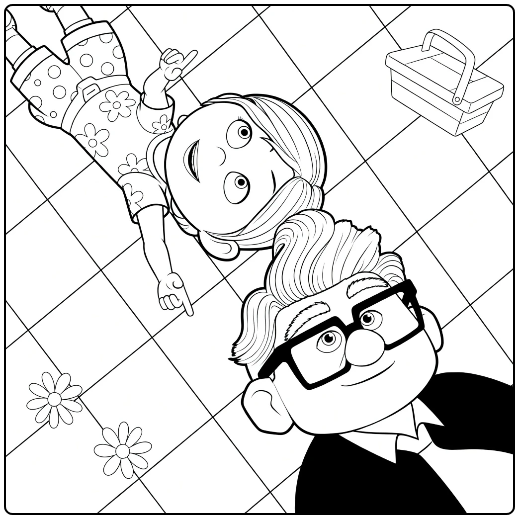 up Funny Bovenblik Scne coloring page