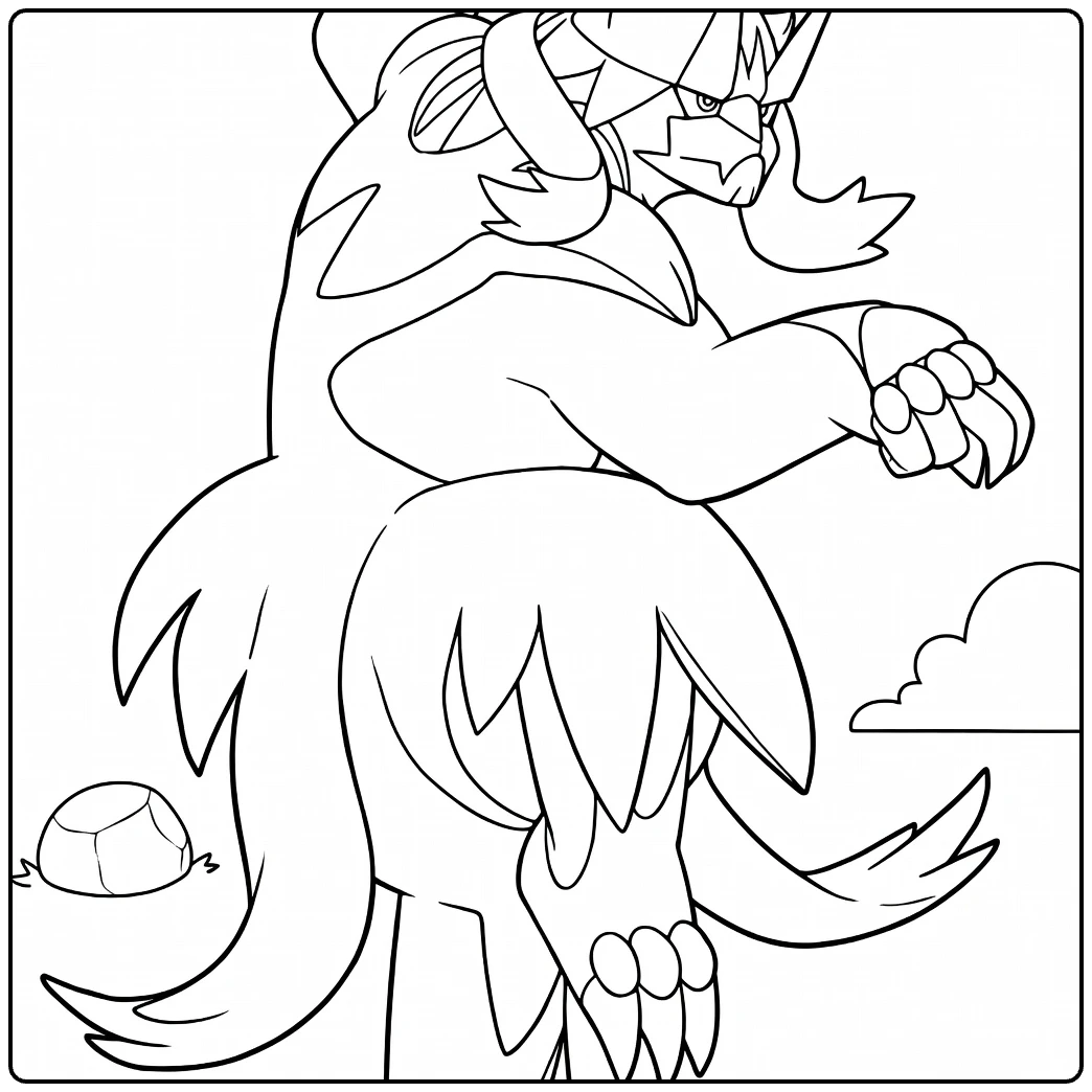 Urshifu Rapid Strike Style in Action Pose coloring page