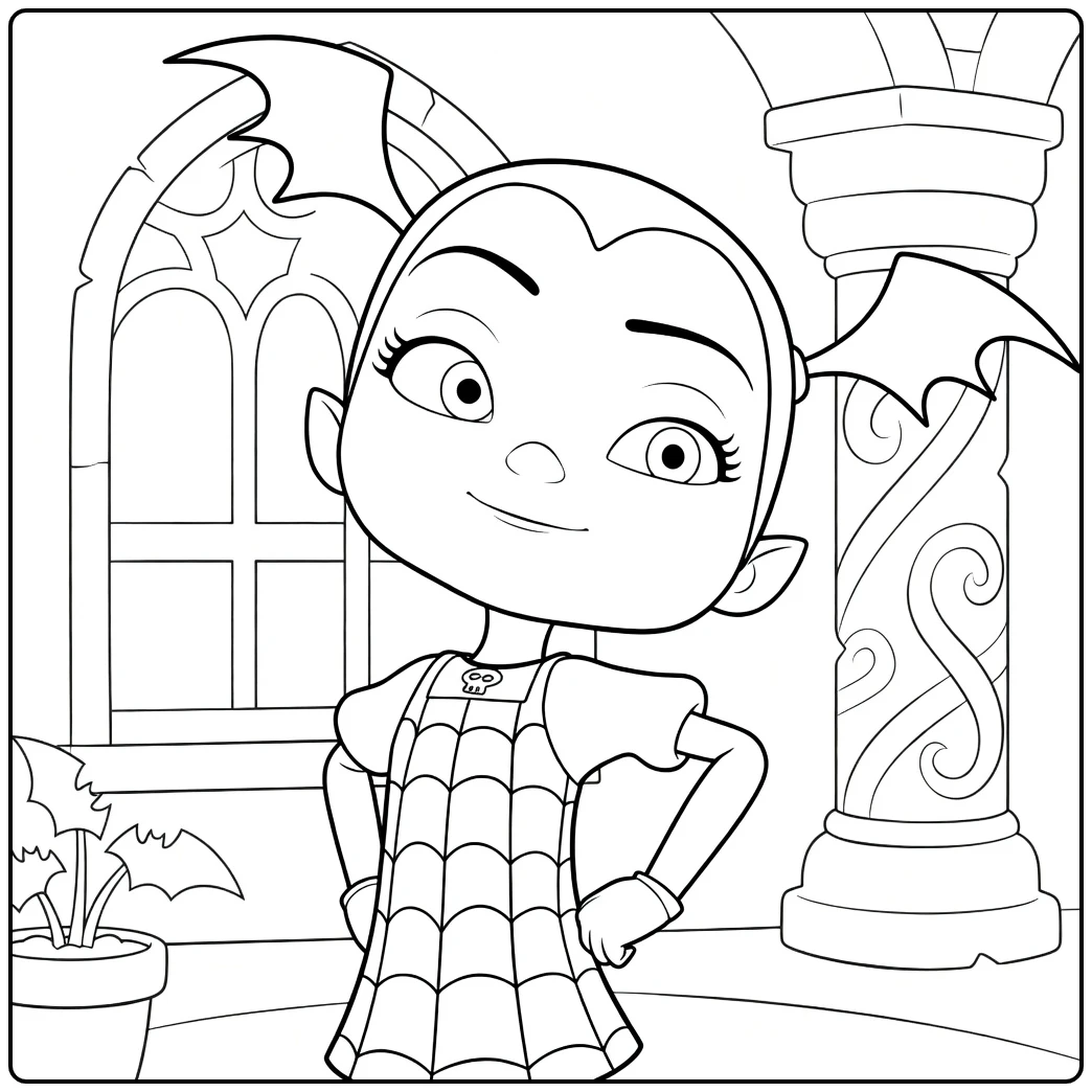 vampirina in Gotische Kasteel Setting coloring page