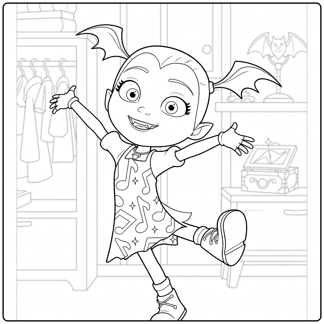 vampirina Dansende Vampier for Kids coloring page