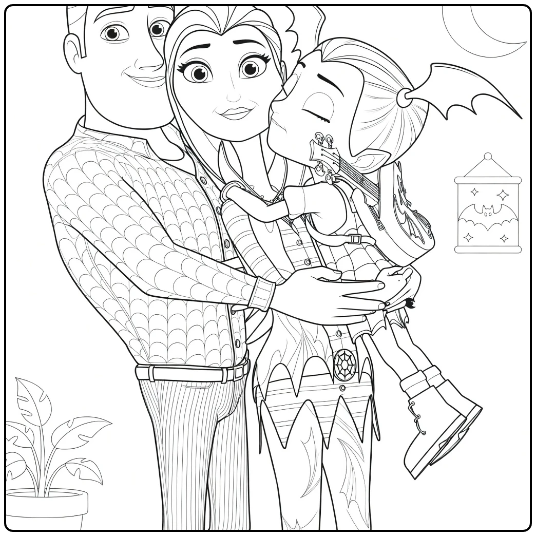 vampirina Liefdevolle Family Omhelzing coloring page