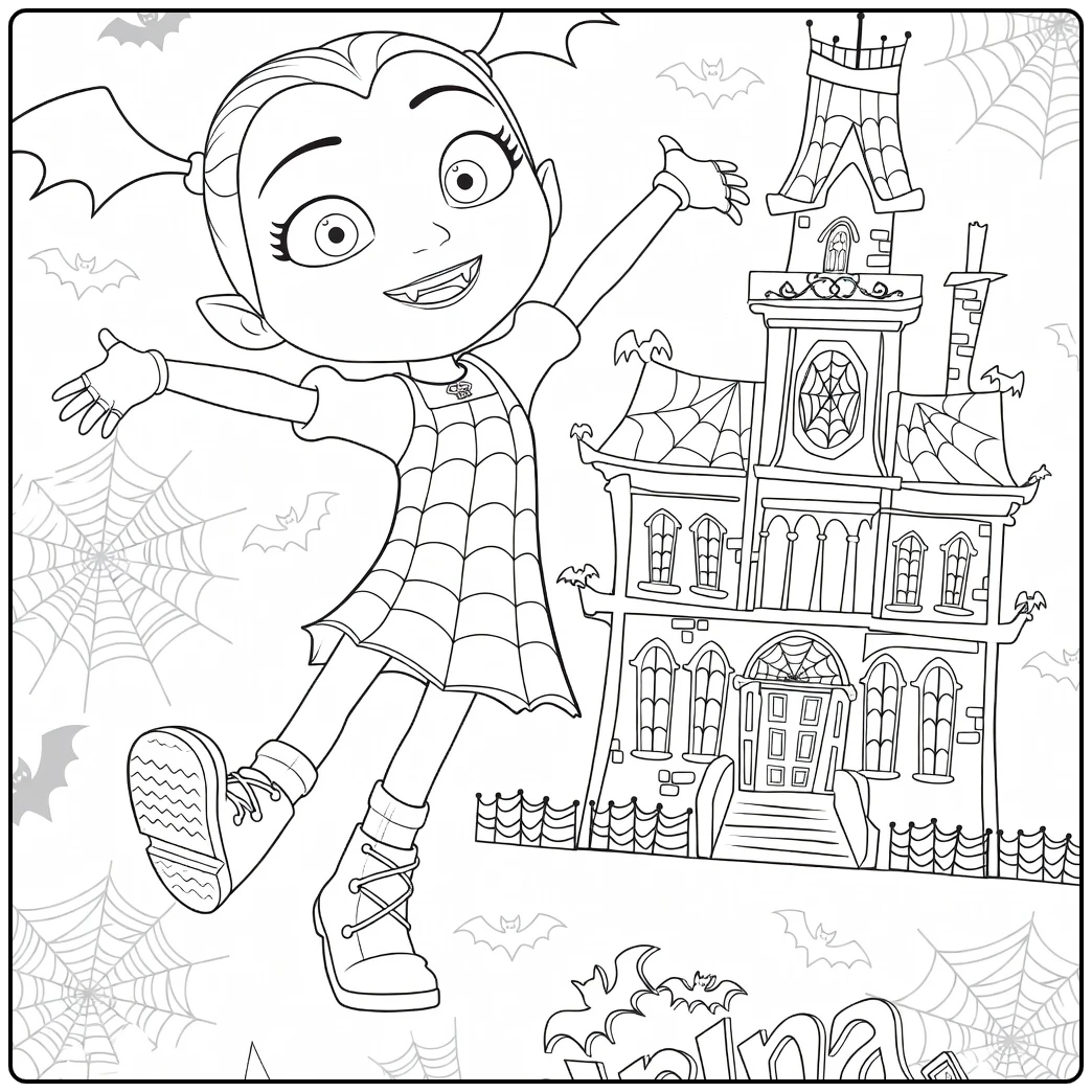 vampirina Vampier Meisje for Kasteel coloring page