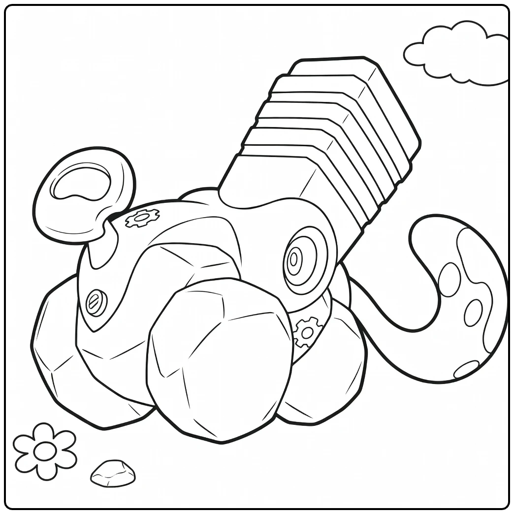 Varoom Mechanical Frog Pokemon coloring page