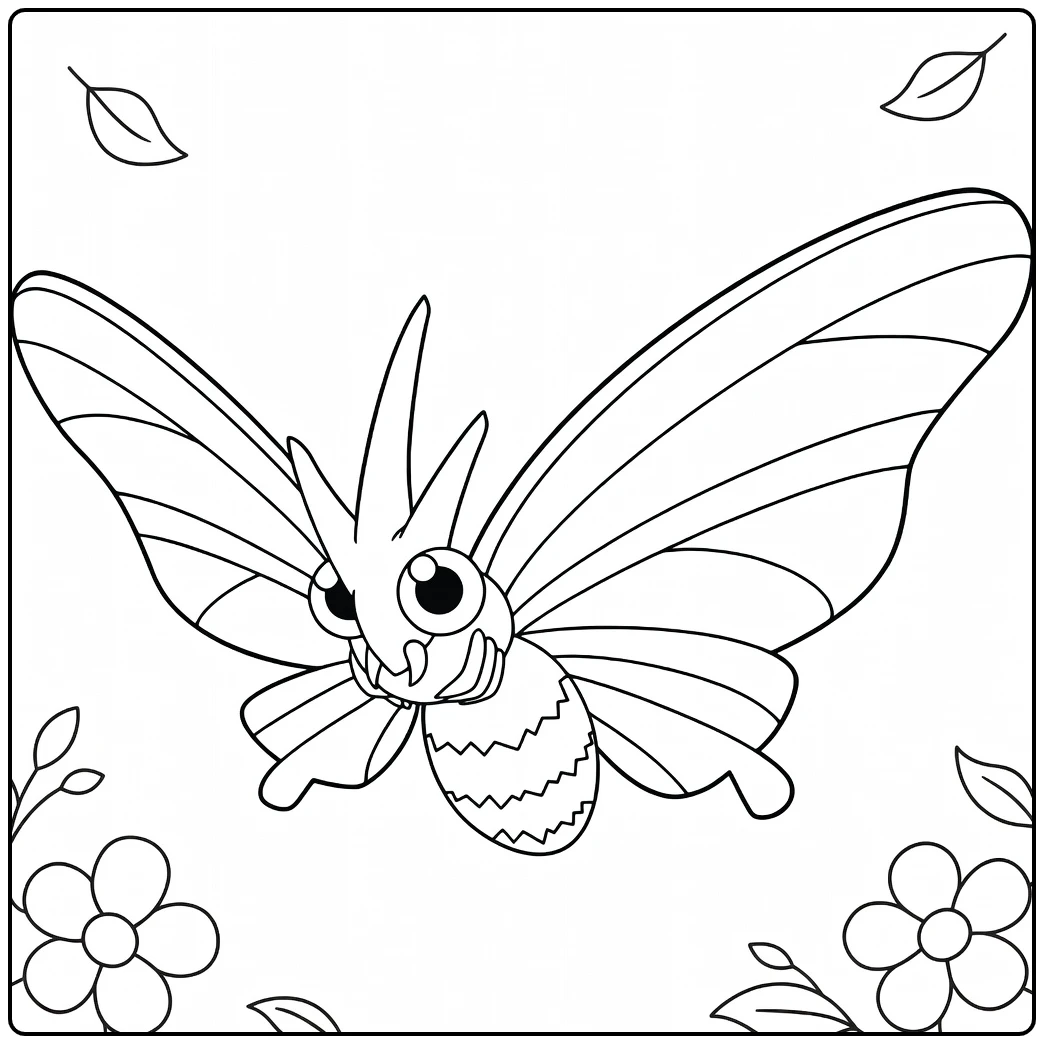 Venomoth for Kids to Print coloring page