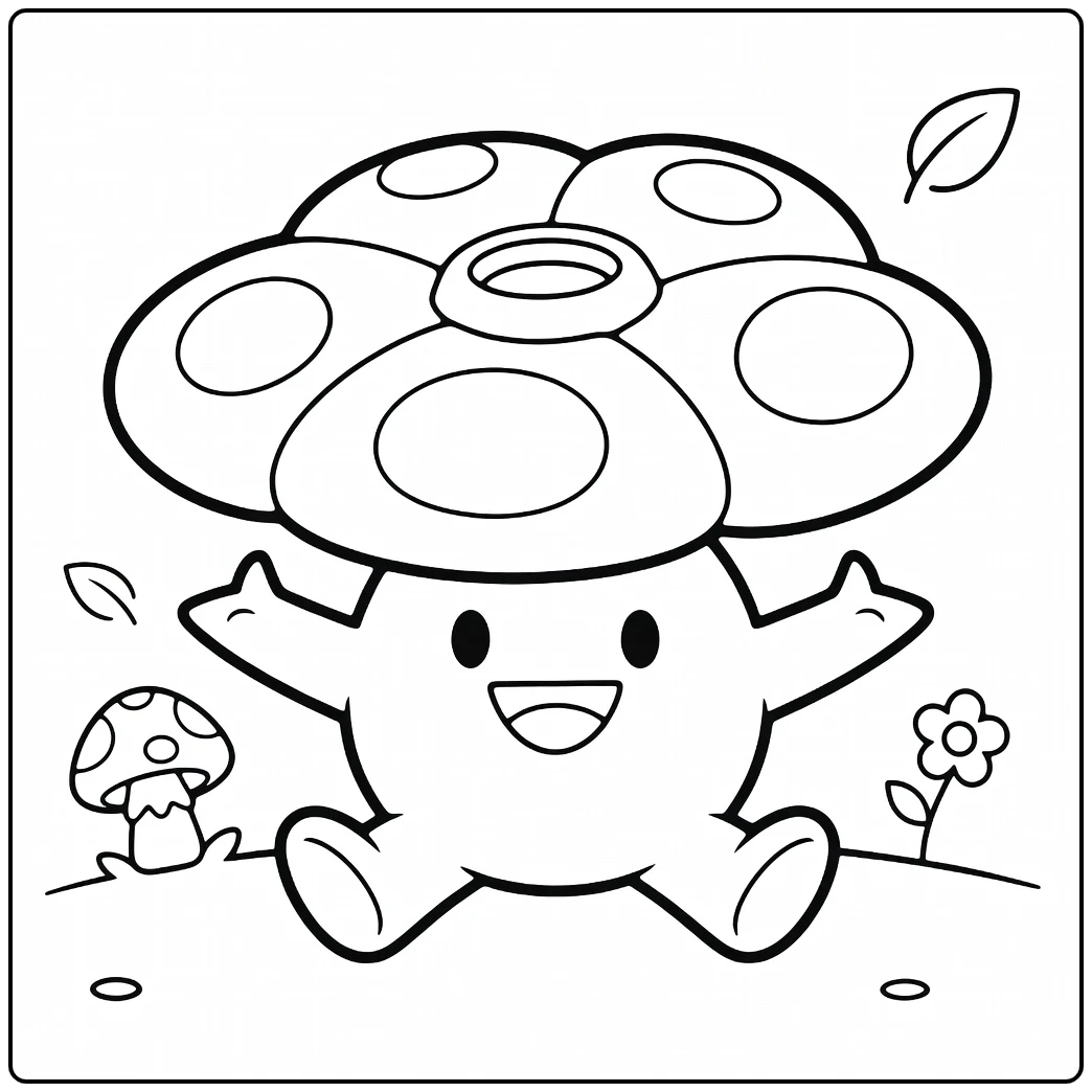 Vileplume Cheerful Flower Pokemon coloring page