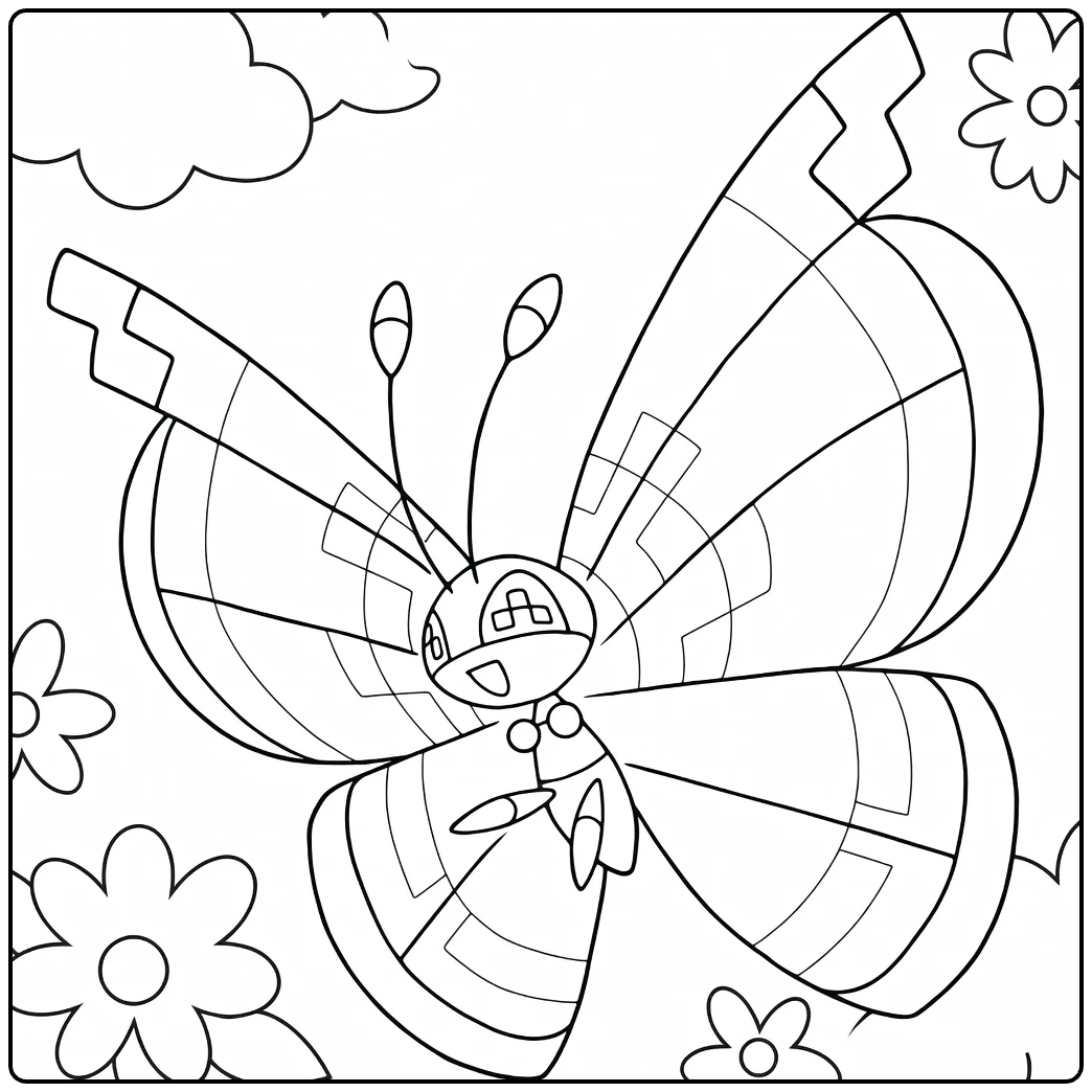 Vivillon coloring page