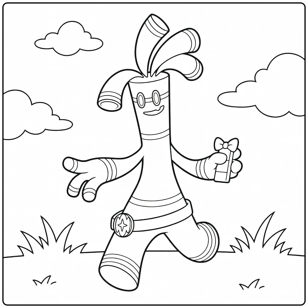 Cheerful Gholdengo Present coloring page