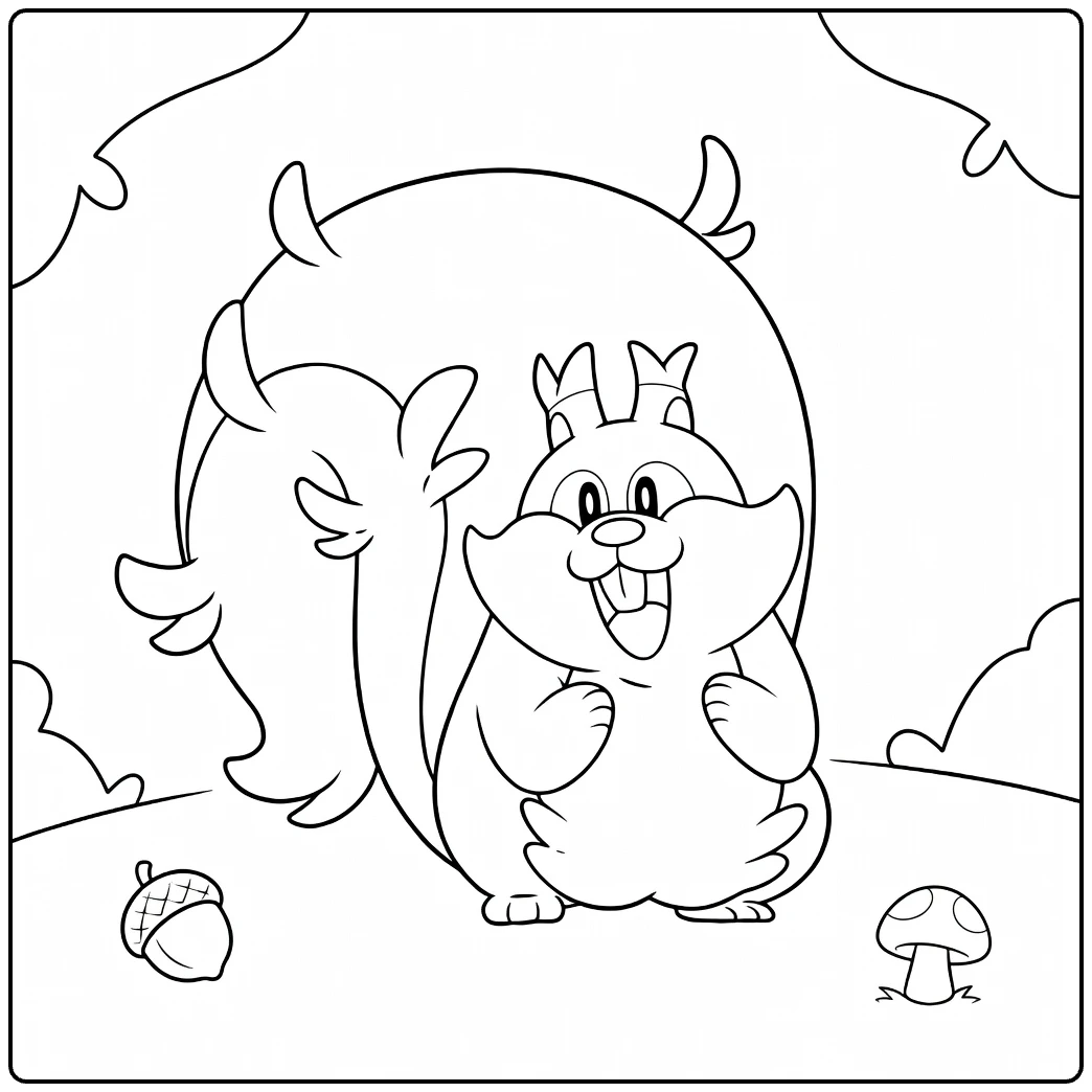 cheerful greedent coloring page in bos with eikel
