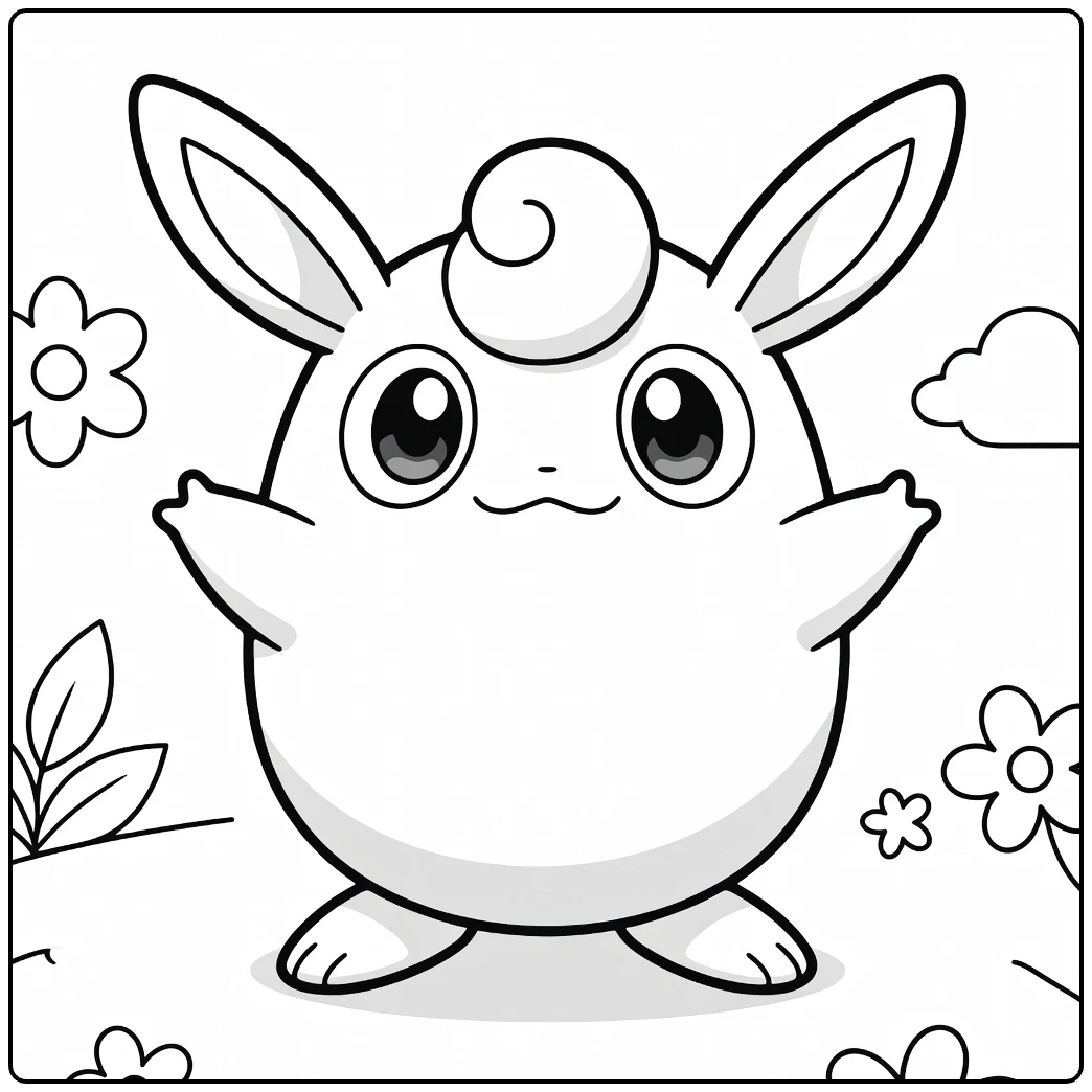 Cheerful Wigglytuff Arms Wide coloring page