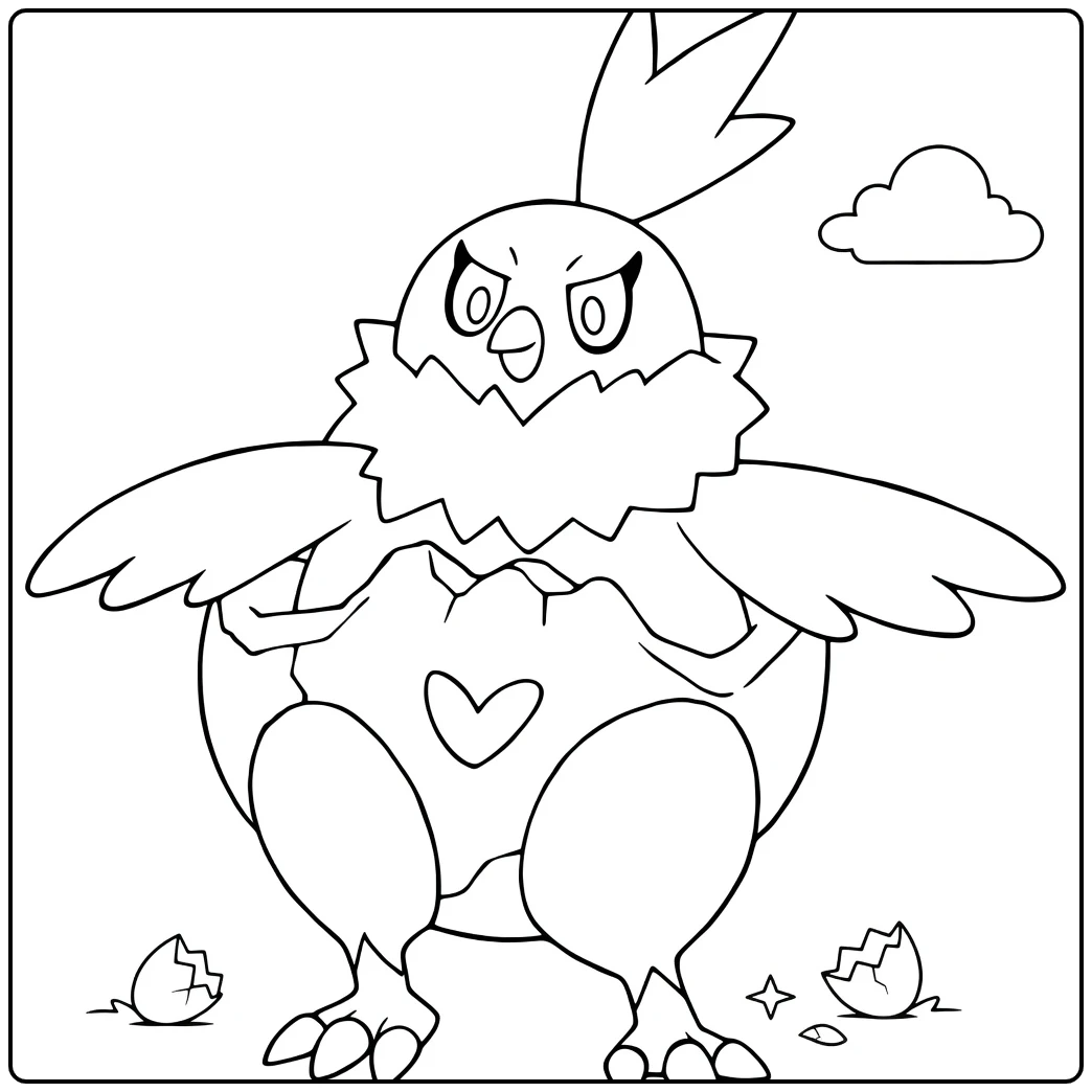 Vullaby Heart and Broken Eggs coloring page