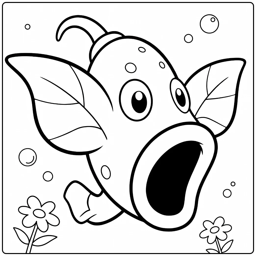 Weepinbell Pokemon with Flowers coloring page
