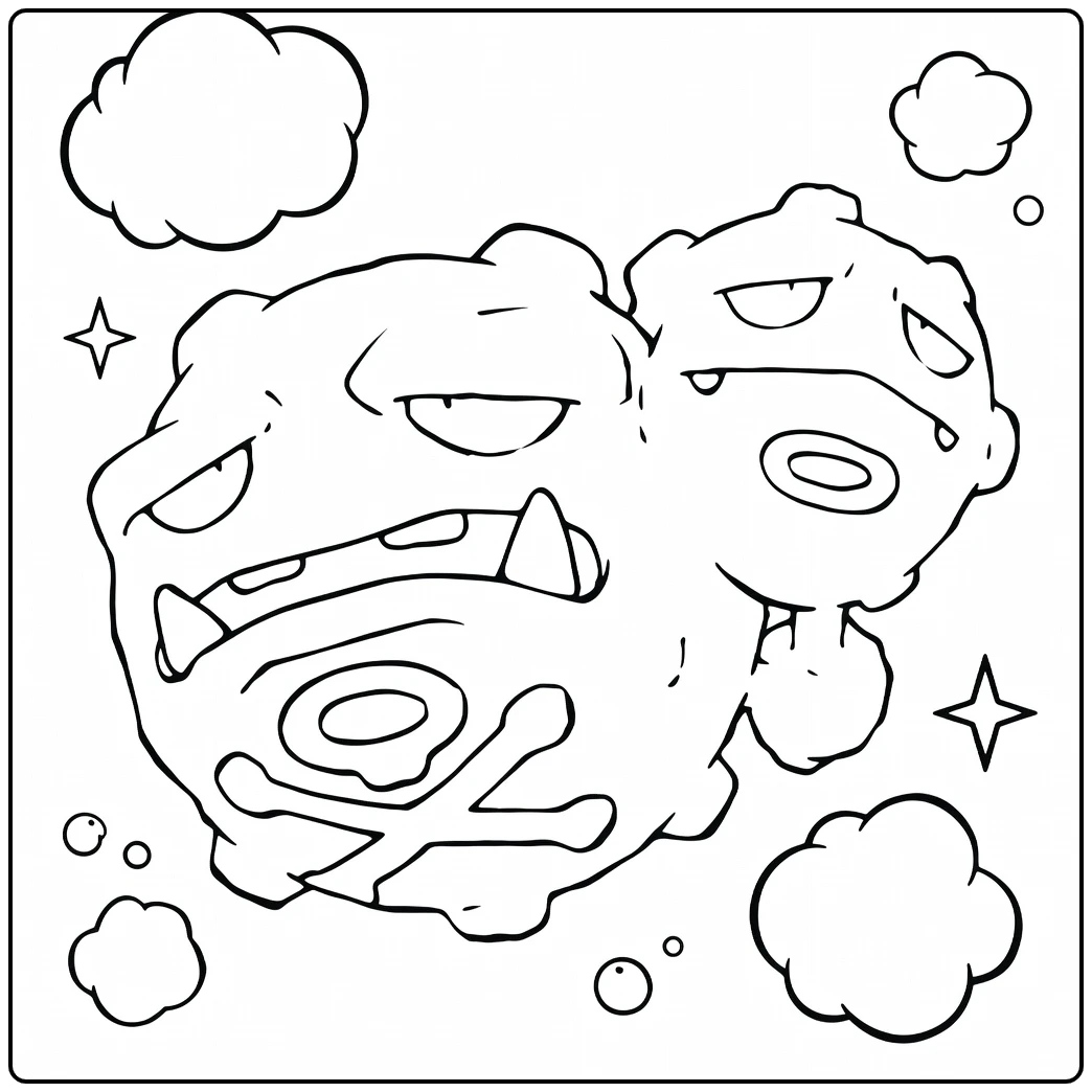 Weezing for Pokemon Fans coloring page