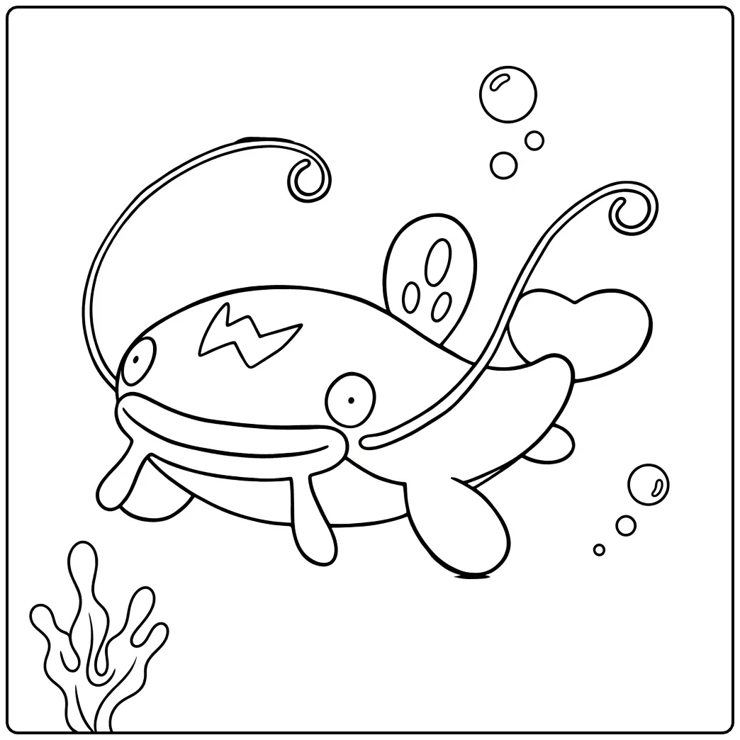 Whiscash Funny Underwater Pokemon coloring page