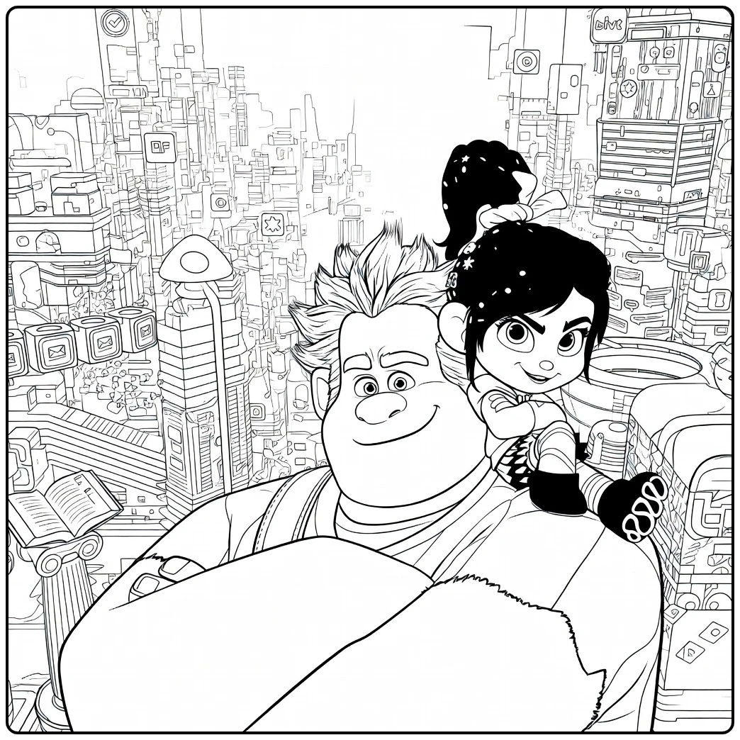 wreck It Ralph Ralph and Vanellope Adventure coloring page