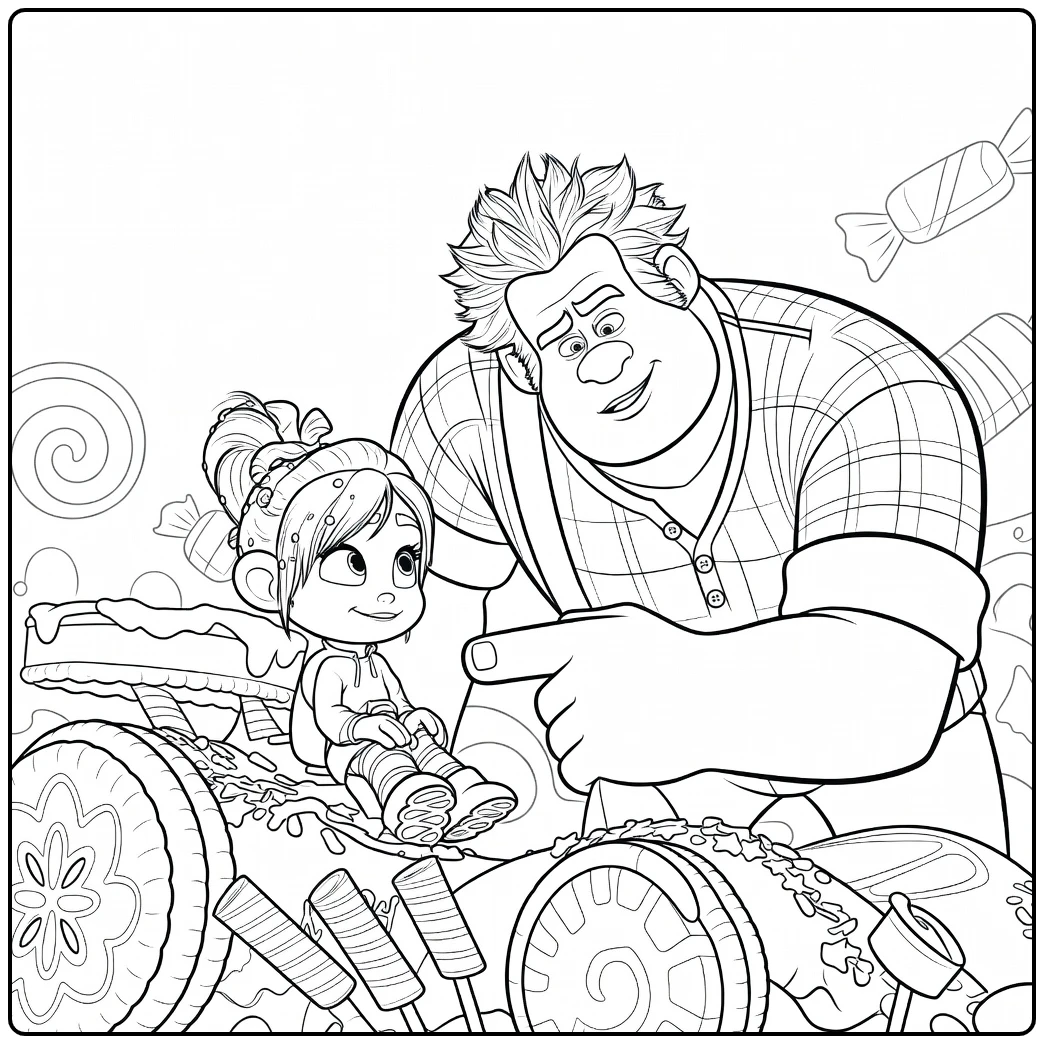 wreck It Ralph Ralph and Vanellope coloring page