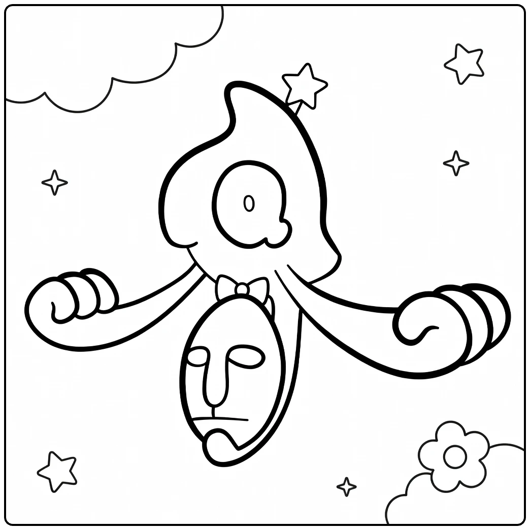 Yamask Funny Little Ghost with Mask coloring page