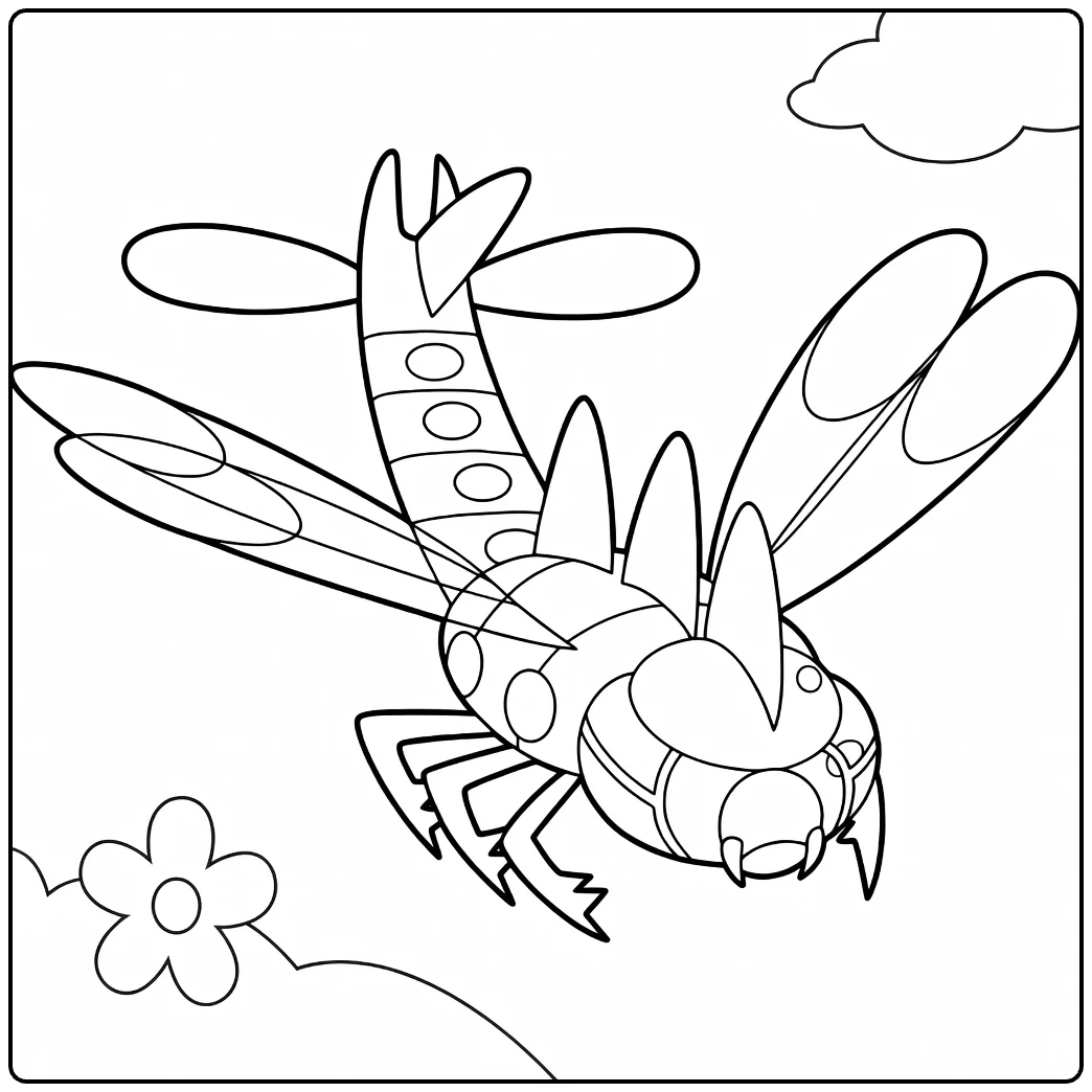 Yanmega coloring page