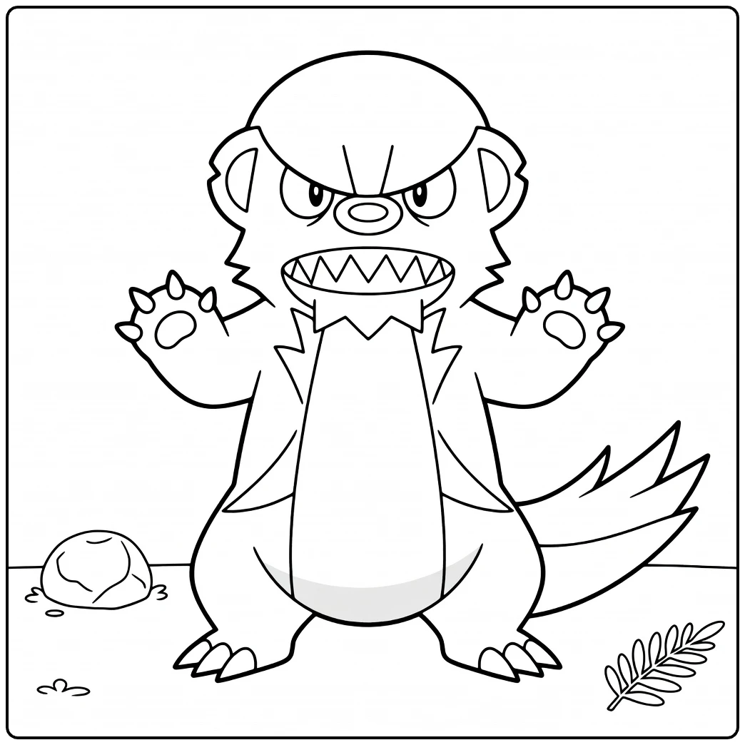 yungoos coloring page of felle grommende Pokemon