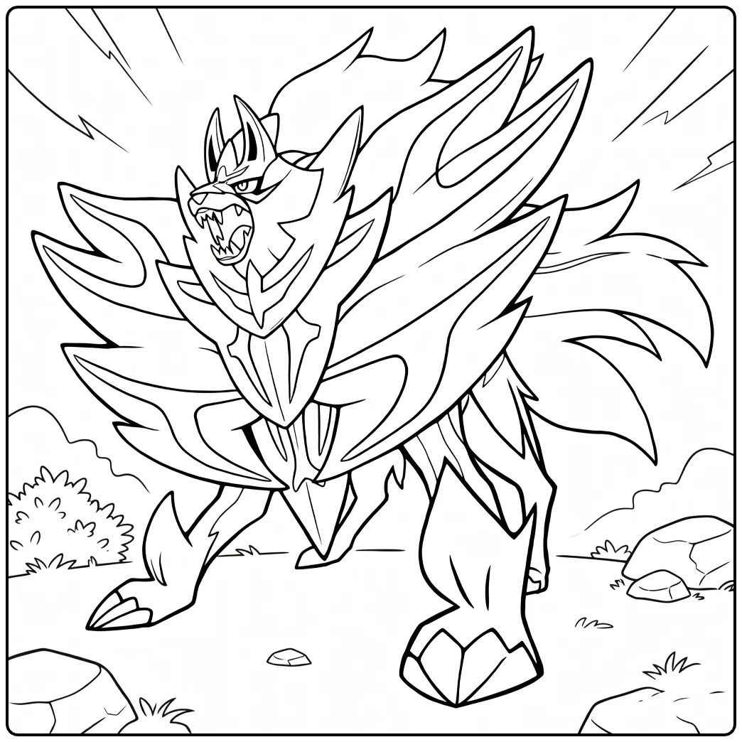 Zacian coloring page