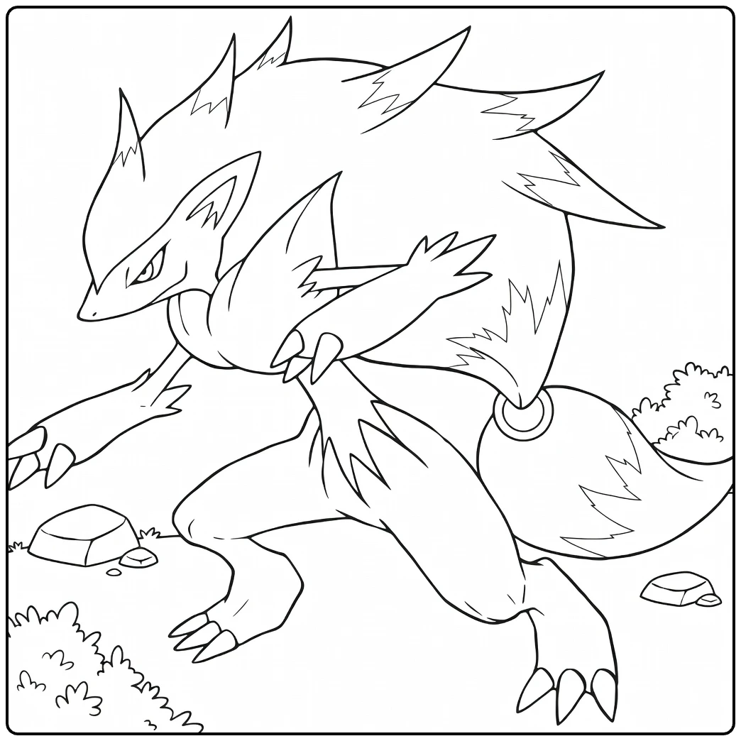 Zoroark Claws and Fierce Stare coloring page