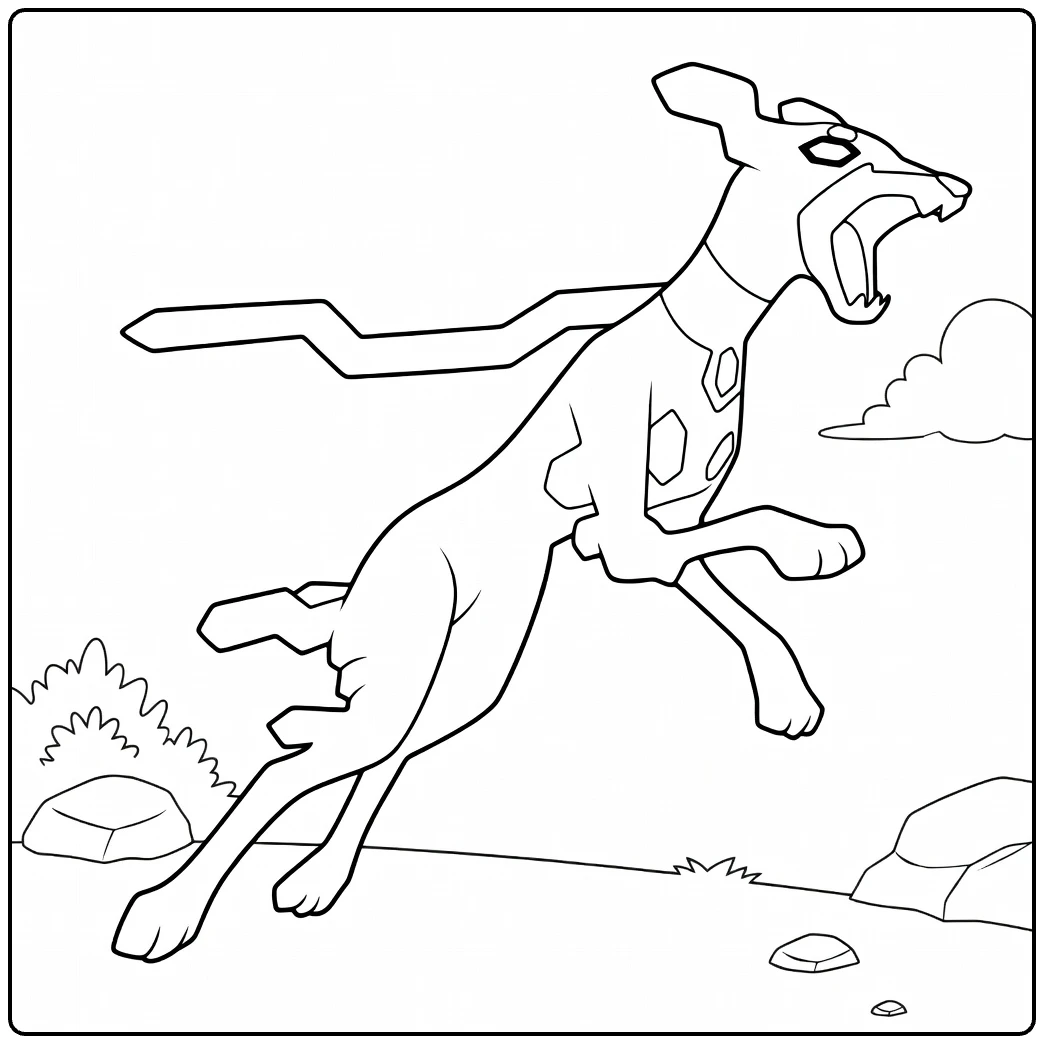 zygarde 10 forme coloring page in actiepose