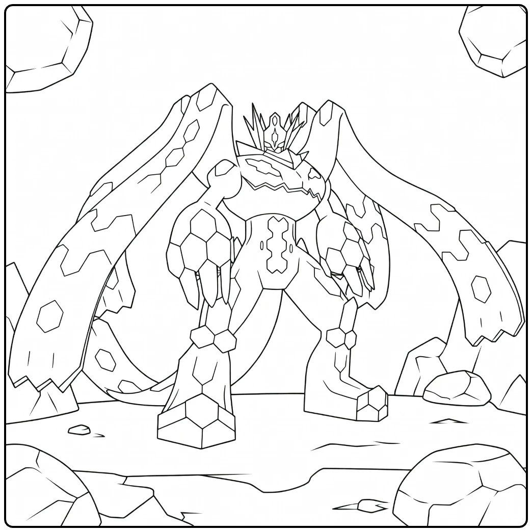 zygarde complete forme coloring page for Pokemon fans