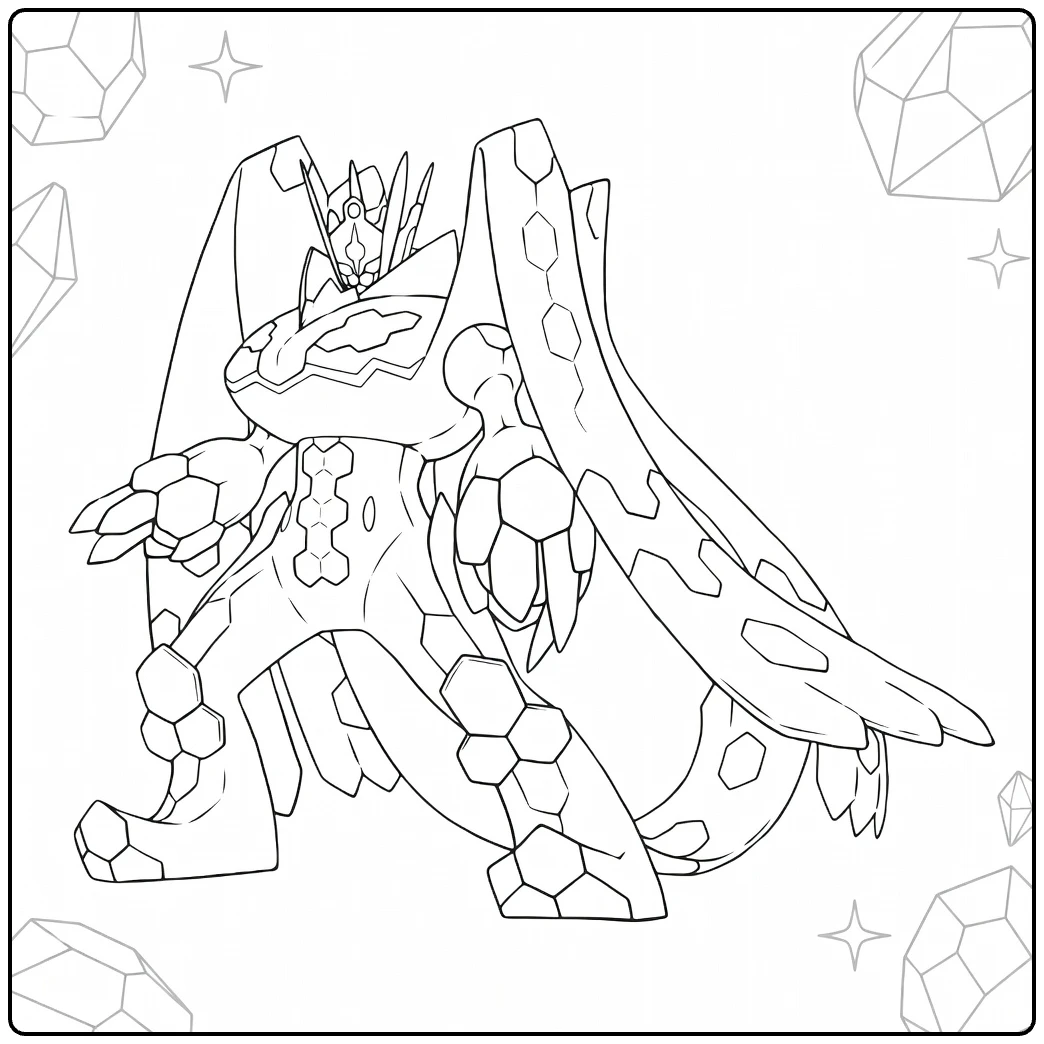 Zygarde Powerful Pokemon Complete Forme coloring page