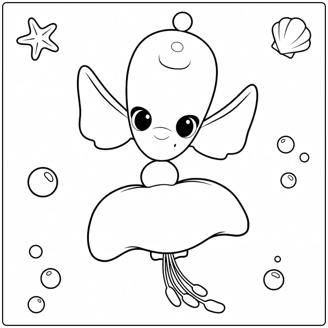 Ambassador Mira Cute Flying Jellyfish coloring page