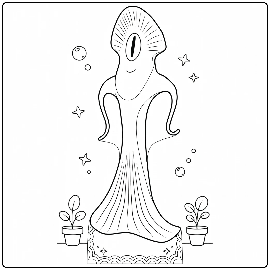 Ambassador Turais Eye and Plants coloring page