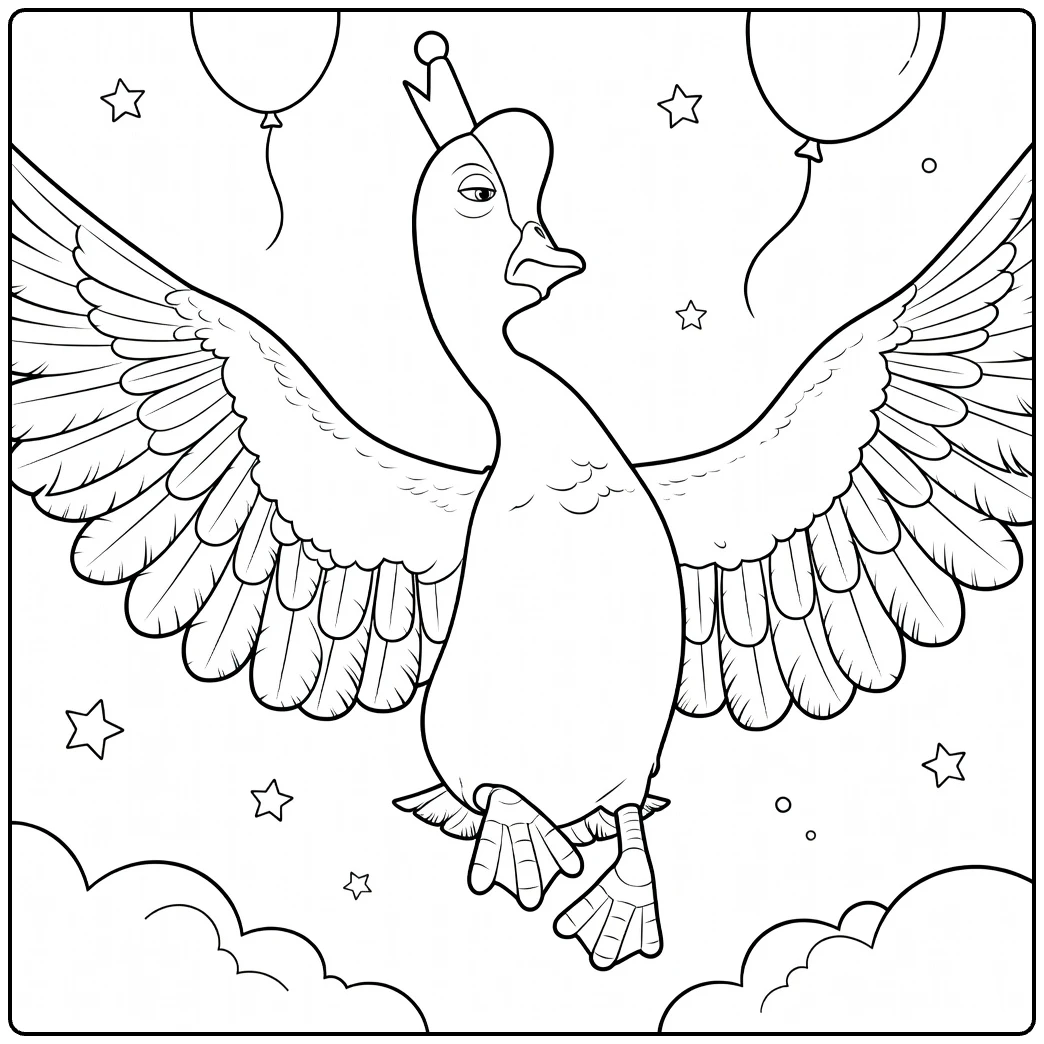 Bird King coloring page