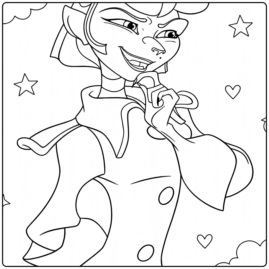 Captain Amelia coloring page