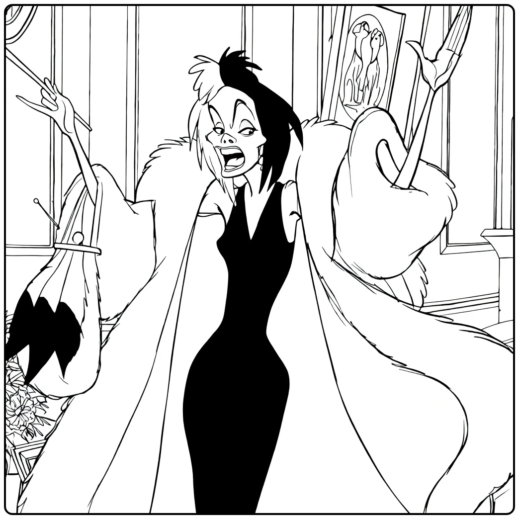 Cruella coloring page