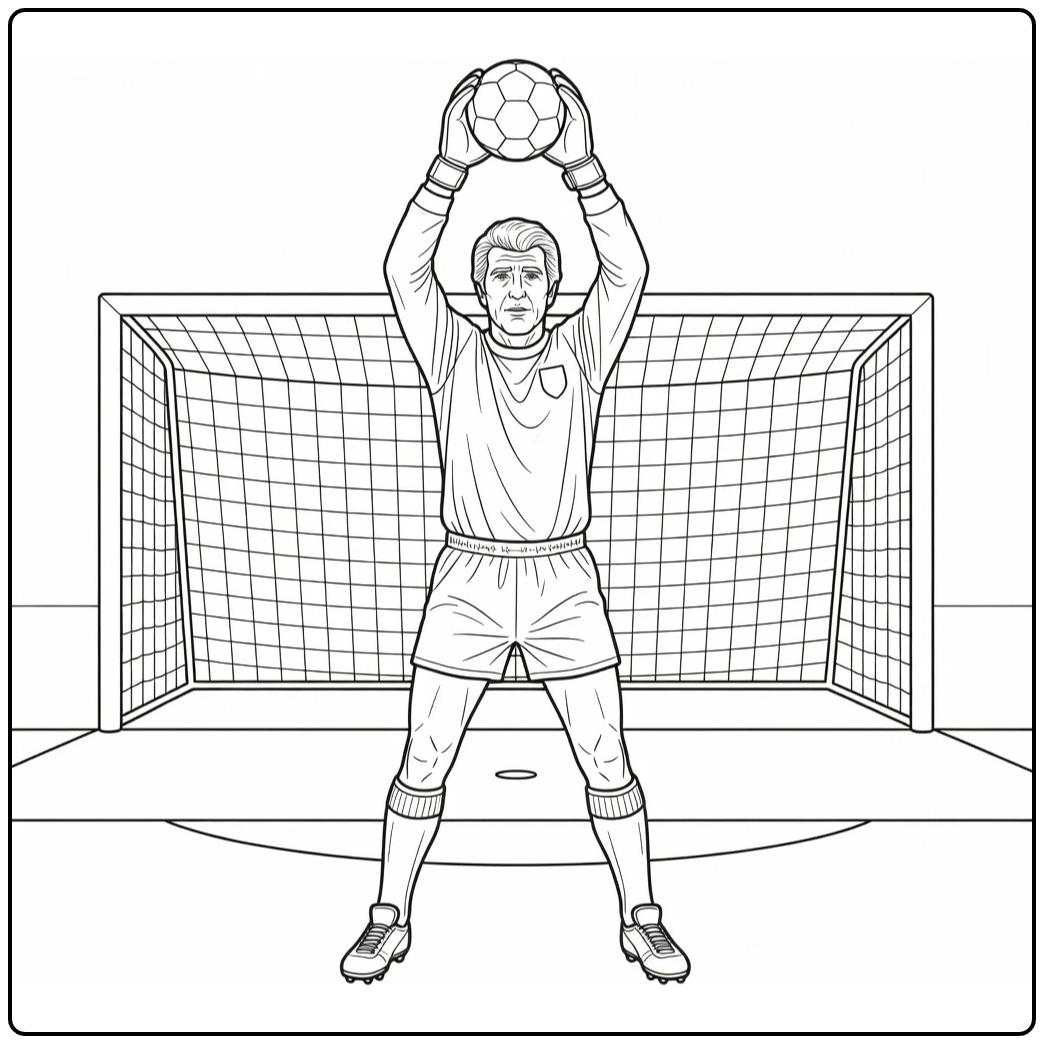 Dino Zoff Italian Goalkeeper in Action coloring page