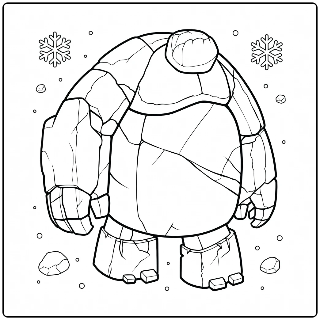 Earth Giants coloring page of rotsreus with sneeuwvlokken