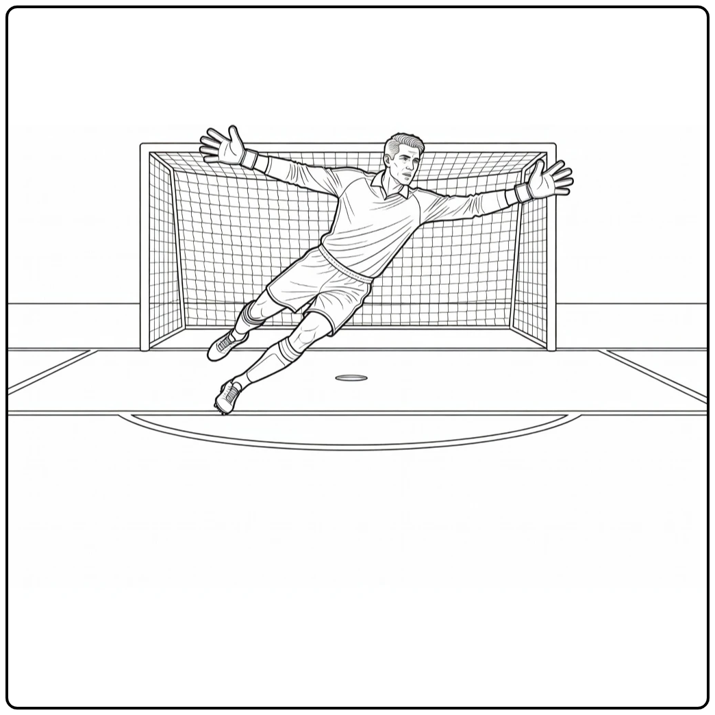 Edwin van der Sar Goalkeeper in Action coloring page