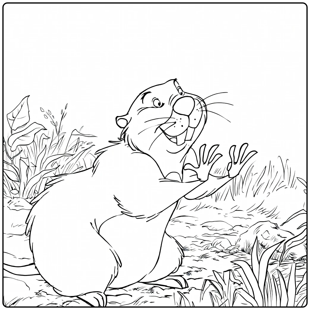 Cute Gopher for Creative Color coloring page